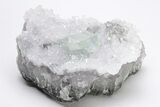 Glass-Clear, Green Cubic Fluorite Crystals on Quartz - China #205621-1